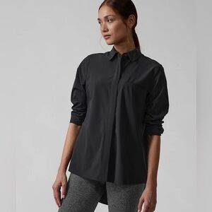 Athleta S Small Urbanite Top 2.0 Black great for Work Travel #981471